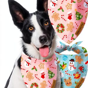 ORITASY Dog Bandanas Double Sided Holiday Pet Accessories-0