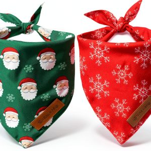 Realeaf Dog Bandana Christmas Design Dual Layer Durable-0