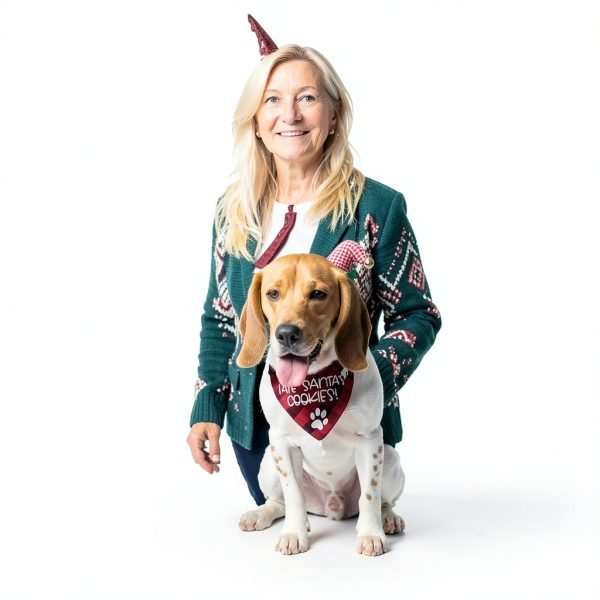 Remifa Christmas Dog Bandana Holiday Pattern Soft Fabric-7