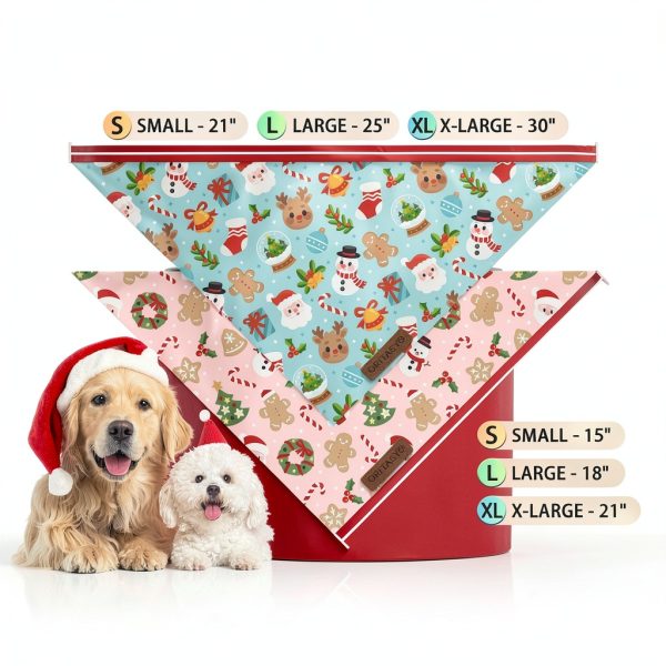 ORITASY Dog Bandanas Double Sided Holiday Pet Accessories-1