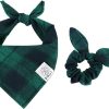 E-Clover Dog Bandanas Plaid Adjustable Holiday Pet-0