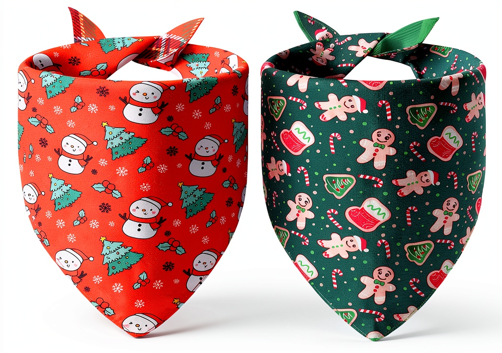 Agroon dog bandana with Christmas design on a pet
