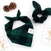 E-Clover Dog Bandanas Plaid Adjustable Holiday Pet-7