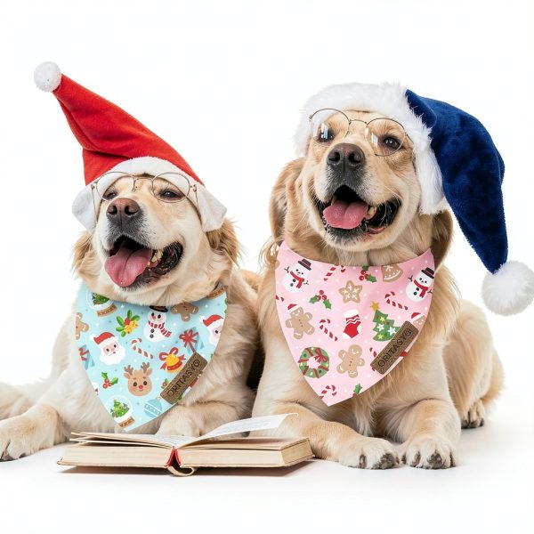 ORITASY Dog Bandanas Double Sided Holiday Pet Accessories-5