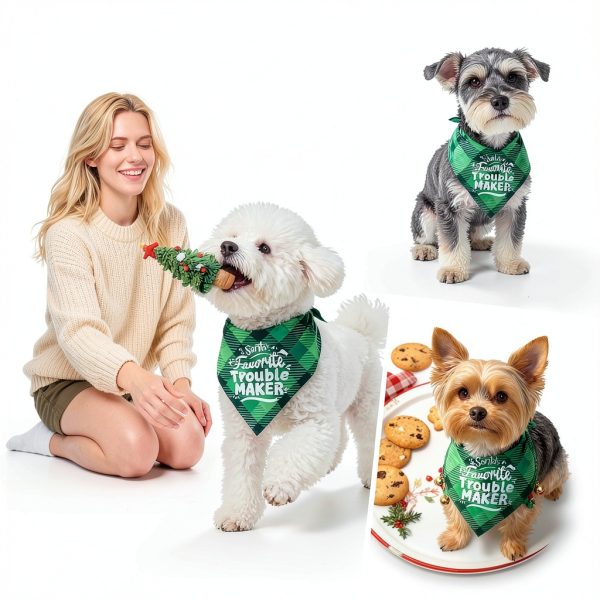 ICEMOOD Dog Bandanas Holiday Design Snap Closure-3