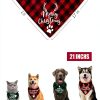 Remifa Christmas Dog Bandana Holiday Pattern Soft Fabric-1