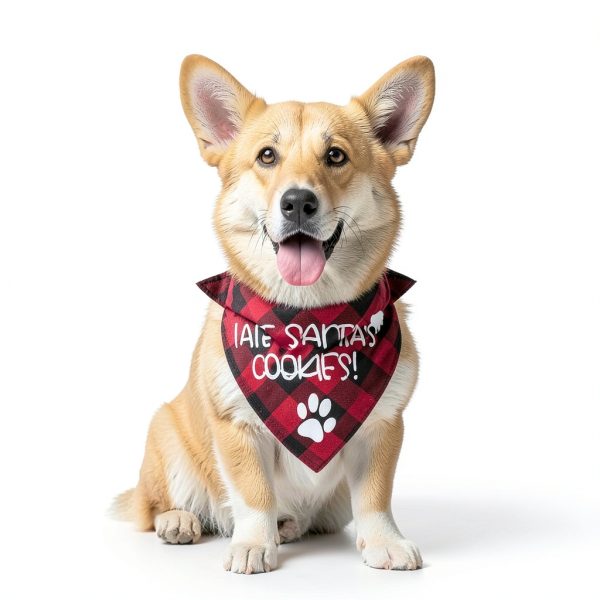 Remifa Christmas Dog Bandana Holiday Pattern Soft Fabric-3