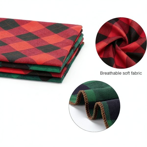 Remifa Christmas Dog Bandana Holiday Pattern Soft Fabric-2