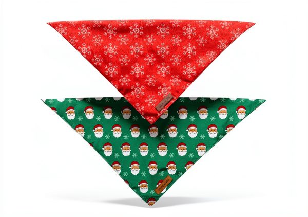 Realeaf Dog Bandana Christmas Design Dual Layer Durable-2