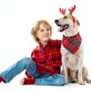 Dog Christmas Bandana Yicostar Plaid Tassel Design-5