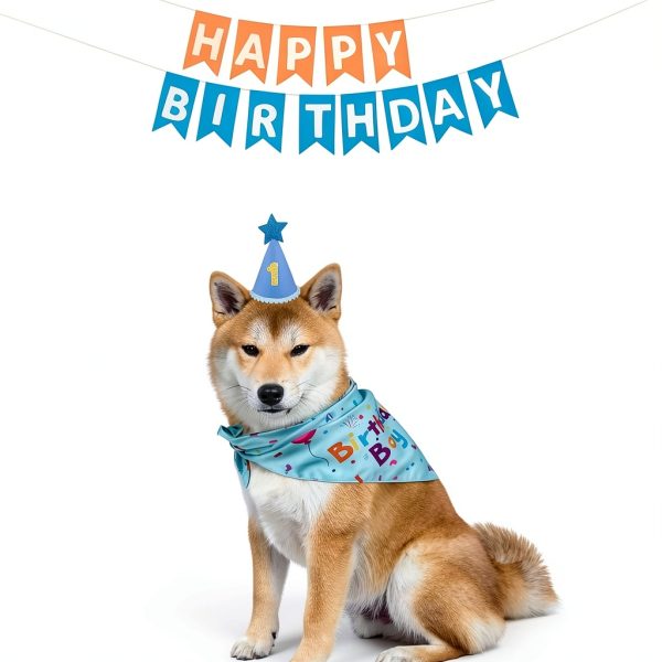 Dog Birthday Bandana Yicostar Soft Cotton Design-8