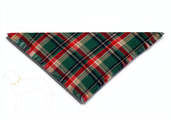 CozyHaus Christmas Dog Bandanas Large Red Plaid-1