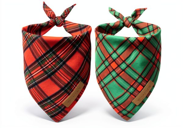 Realeaf Dog Bandana Plaid Christmas Design Small-0