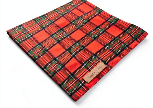 Realeaf Dog Bandana Plaid Christmas Design Small-3