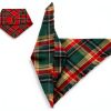 CozyHaus Christmas Dog Bandanas Large Red Plaid-3