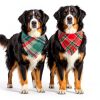 CozyHaus Christmas Dog Bandanas Large Red Plaid-4
