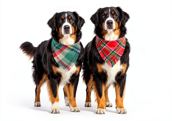 CozyHaus Christmas Dog Bandanas Large Red Plaid-4