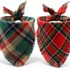 CozyHaus Christmas Dog Bandanas Large Red Plaid-0