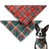Dog Christmas Bandana Yicostar Plaid Tassel Design-3