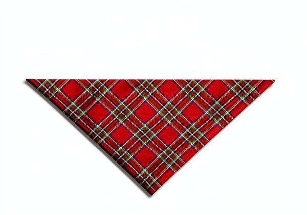 Doncida Dog Bandana Double Sided Plaid Red Green-3