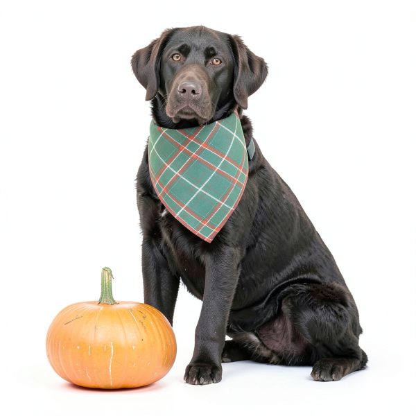 Doncida Dog Bandana Double Sided Plaid Red Green-5