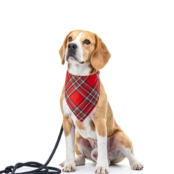 Doncida Dog Bandana Double Sided Plaid Red Green-4