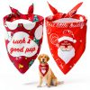 Dog Christmas Bandana Hidnvefen 2 Pack Polyester-0