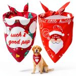 Dog Christmas Bandana Hidnvefen 2 Pack Polyester-0