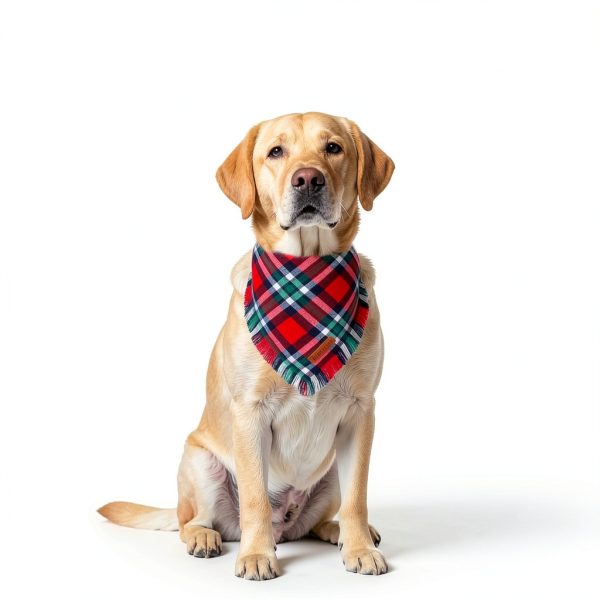 ADOGGYGO Christmas Dog Bandana Red Green Plaid Soft Cotton Sizes-1