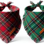Adoggygo Christmas Dog Bandana Small Red Plaid Tassel with Soft Cotton-0