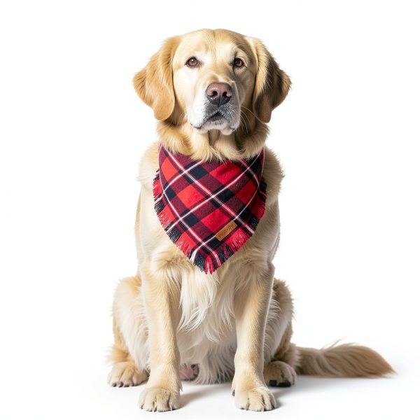 Christmas Dog Bandana 2 Pack PTDECOR Plaid Cotton Various Sizes-1