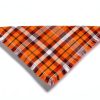 PTDECOR Fall Dog Bandana Small/XL Orange Plaid Tassel 2‑Pack-4