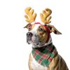 ADOGGYGO Christmas Dog Bandana Set Red Green Plaid with Tassels-2
