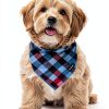 youyishi Dog Bandana Cotton Plaid & Grid Designs Adjustable Sizes-4