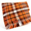 PTDECOR Fall Dog Bandana Small/XL Orange Plaid Tassel 2‑Pack-6