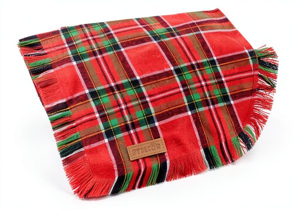 PTDECOR Christmas Dog Bandana Set 2‑Pack Red Green Plaid Tassel Small-5