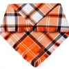 PTDECOR Fall Dog Bandana Small/XL Orange Plaid Tassel 2‑Pack-5