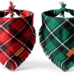 Christmas Dog Bandana 2 Pack PTDECOR Plaid Cotton Various Sizes-0