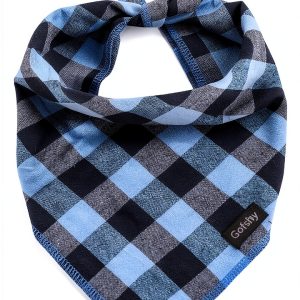 youyishi Dog Bandana Cotton Plaid & Grid Designs Adjustable Sizes-0