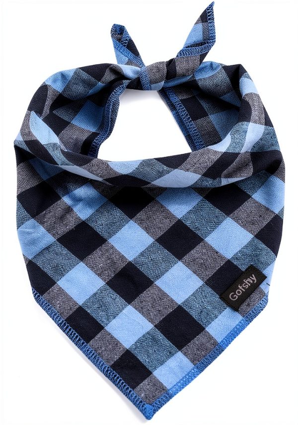 youyishi Dog Bandana Cotton Plaid & Grid Designs Adjustable Sizes-0