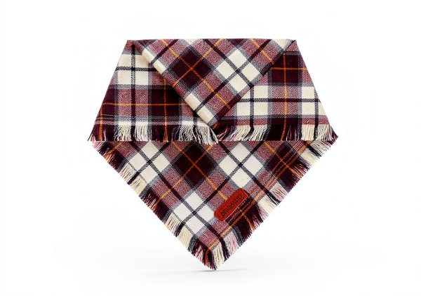 ADOGGYGO Fall Dog Bandana Premium Cotton Plaid Tassel Small to X-Large-4