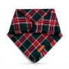 ADOGGYGO Christmas Dog Bandana Set Red Green Plaid with Tassels-4