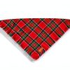 PTDECOR Christmas Dog Bandana Set 2‑Pack Red Green Plaid Tassel Small-3