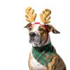 Adoggygo Christmas Dog Bandana Small Red Plaid Tassel with Soft Cotton-2