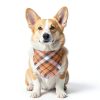 PTDECOR Fall Dog Bandana Small/XL Orange Plaid Tassel 2‑Pack-2