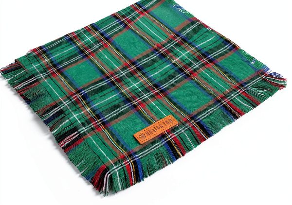 Adoggygo Christmas Dog Bandana Small Red Plaid Tassel with Soft Cotton-5