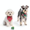 PTDECOR Christmas Dog Bandana 2 Pack Red Green Plaid Tassel-1
