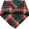 PTDECOR Christmas Dog Bandana Set 2‑Pack Red Green Plaid Tassel Small-4