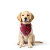 PTDECOR Christmas Dog Bandana Set 2‑Pack Red Plaid Small Large X‑Large-1