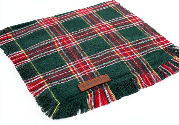 ADOGGYGO Christmas Dog Bandana Set Red Green Plaid with Tassels-5